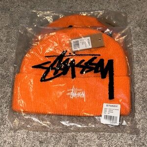 Stussy Vibrant Orange Basic Cuff Beanie
